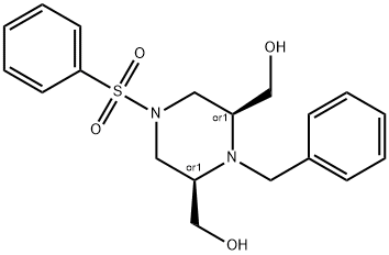 2,6-Piperazinedimethanol, 1-(phenylmethyl)-4-(phenylsulfonyl)-, (2R,6S)-rel- 结构式