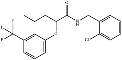 Pentanamide, N-[(2-chlorophenyl)methyl]-2-[3-(trifluoromethyl)phenoxy]- 结构式