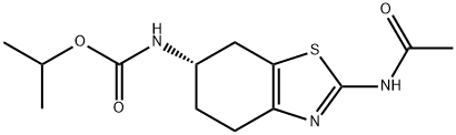 (S)-(2-乙酰氨基-4,5,6,7-四氢4,5,6,7-四氢苯并[D]噻唑-6-基)氨基甲酸异丙酯 结构式