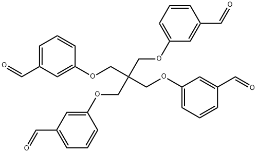 3,3'-((2,2-bis((3-formylphenoxy)methyl)propane-1,3-diyl)bis(oxy))dibenzaldehyde 结构式