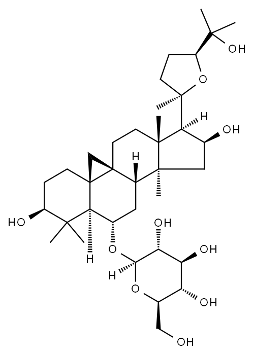 环黄芪醇葡萄糖苷 结构式