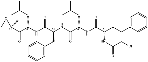 (S)-2-((S)-2-(2-羟基乙酰胺)-4-苯基丁酰胺)-4-甲基-N-((S)-1-((S)-4-甲基-1-((R)-2-甲基环氧乙烷-2基)-1-氧代-3-苯基丙-2基)氨基)戊酰胺 结构式