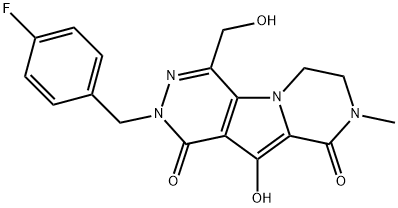 Pyrazino[1',2':1,5]pyrrolo[2,3-d]pyridazine-1,9(2H,6H)-dione, 2-[(4-fluorophenyl)methyl]-7,8-dihydro-10-hydroxy-4-(hydroxymethyl)-8-methyl 结构式