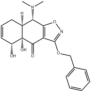 Naphth[2,3-d]isoxazol-4(4aH)-one, 9-(dimethylamino)-5,8,8a,9-tetrahydro-4a,5-dihydroxy-3-(phenylmethoxy)-, (4aS,5R,8aS,9S)- 结构式