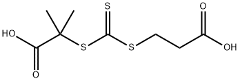 2-((((2-羧乙基)硫基)硫代碳酰基)硫基)-2-甲基丙酸 结构式