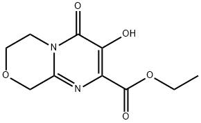 Ethyl 3-hydroxy-4-oxo-4,6,7,9-tetrahydropyrimido[2,1-c][1,4]oxazine-2-carboxylate 结构式