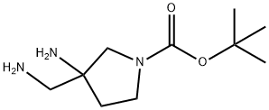 叔-丁基 3-氨基-3-(氨基甲基)吡咯烷-1-甲酸基酯 结构式