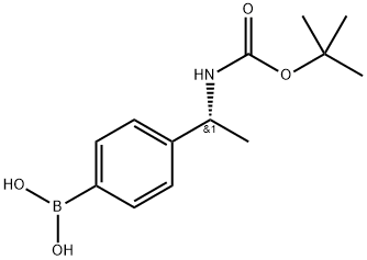 (R)-(4-(1-((叔丁氧羰基)氨基)乙基)苯基)硼酸 结构式