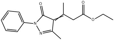 Butanoic acid, 3-(1,5-dihydro-3-methyl-5-oxo-1-phenyl-4H-pyrazol-4-ylidene)-, ethyl ester 结构式