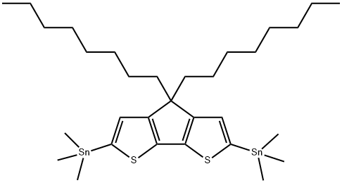 Stannane, 1,1'-(4,4-dioctyl-4H-cyclopenta[2,1-b:3,4-b']dithiophene-2,6-diyl)bis[1,1,1-trimethyl- 结构式