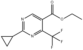 2-环丙基-4-(三氟甲基)嘧啶-5-甲酸乙酯 结构式