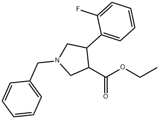 Trans ethyl -1-benzyl-4-(2-fluorophenyl)pyrrolidine-3-carboxylate 结构式