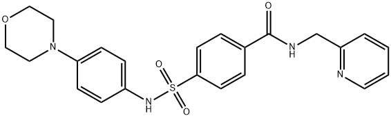 4-{[4-(4-Morpholinyl)phenyl]sulfamoyl}-N-(2-pyridinylmethyl)benzamide 结构式