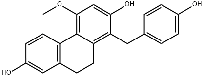 1-(4-hydroxybenzyl)-4-methoxy-9,10-dihydropenanthrene-2,7-diol 结构式