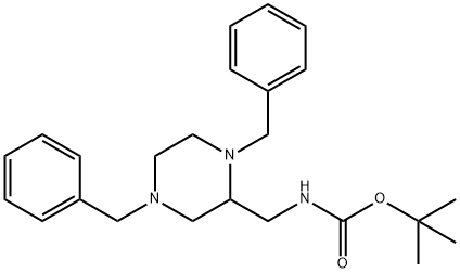 CARBAMIC ACID, [[1,4-BIS(PHENYLMETHYL)-2-PIPERAZINYL]METHYL]-, 1,1-DIMETHYLETHYL ESTER (9CI) 结构式