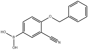 4-(苄氧基)-3-氰基苯基]硼酸 结构式