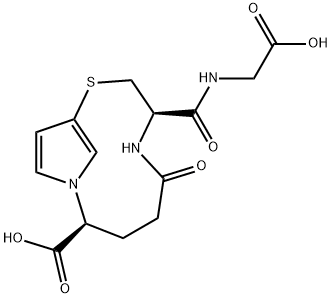 9-Thia-1,6-diazabicyclo[8.2.1]trideca-10(13),11-diene-2-carboxylic acid, 7-[[(carboxymethyl)amino]carbonyl]-5-oxo-, (2S,7R)- 结构式