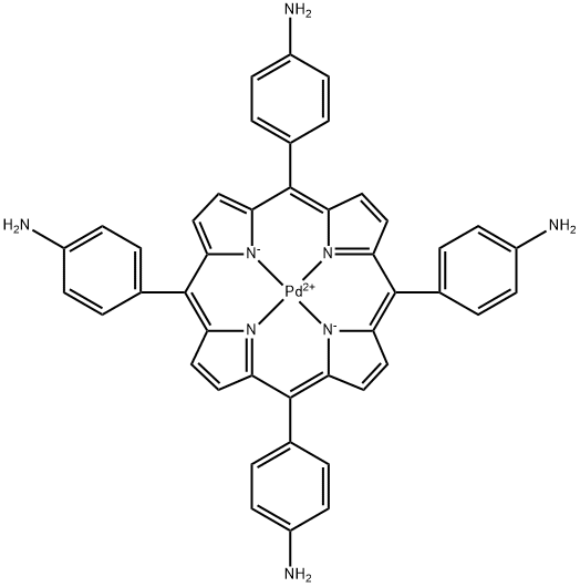 Palladium, [[4,4',4'',4'''-(21H,23H-porphine-5,10,15,20-tetrayl-κN21,κN22,κN23,κN24)tetrakis[benzenaminato]](2-)]-, (SP-4-1)- 结构式