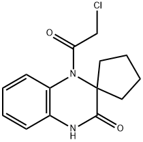 Spiro[cyclopentane-1,2'(3'H)-quinoxalin]-3'-one, 1'-(2-chloroacetyl)-1',4'-dihydro- 结构式