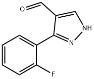 3-(2-氟苯基)-1H-吡唑-4-甲醛 结构式