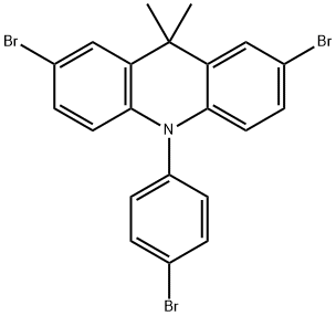 2,7-二溴-10-(4-溴苯基)-9,9-二甲基吖啶 结构式