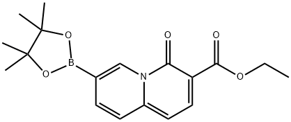 4H-Quinolizine-3-carboxylic acid, 4-oxo-7-(4,4,5,5-tetramethyl-1,3,2-dioxaborolan-2-yl)-, ethyl ester 结构式