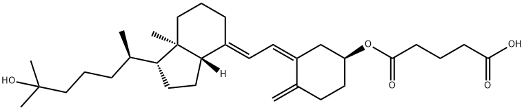 Pentanedioic acid, [(1S,3Z)-4-methylene-3-[(2E)-2-[(1R,3aS,7aR)-octahydro-1-[(1R)-5-hydroxy-1,5-dimethylhexyl]-7a-methyl-4H-inden-4-ylidene]ethylidene]cyclohexyl] ester 结构式