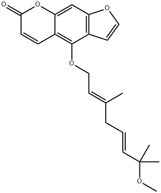 7H-Furo[3,2-g][1]benzopyran-7-one, 4-[(7-methoxy-3,7-dimethyl-2,5-octadienyl)oxy]-, (E,E)- (9CI) 结构式