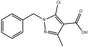 1-苄基-5-氯-3-甲基-1H-吡唑-4-羧酸 结构式