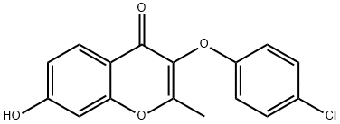 4H-1-Benzopyran-4-one, 3-(4-chlorophenoxy)-7-hydroxy-2-methyl- 结构式