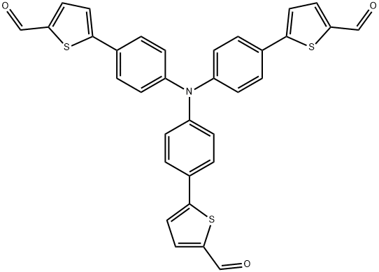 5-[4-[4-(5-甲酰基噻吩-2-基)-N-[4-(5-甲酰基噻吩-2-基)苯基]苯胺基]苯基]噻吩-2-甲醛 结构式