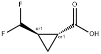 反式-2-(二氟甲基)环丙烷羧酸 结构式