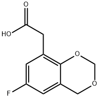2-(6-氟-2,4-二氢-1,3-苯并二噁英-8-基)乙酸 结构式