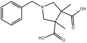 3,4-Pyrrolidinedicarboxylic acid, 3,4-dimethyl-1-(phenylmethyl)- 结构式