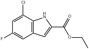 7-氯-5-氟-1H-吲哚-2-羧酸乙酯 结构式