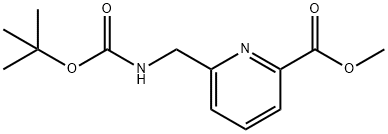 2-Pyridinecarboxylic acid, 6-[[[(1,1-dimethylethoxy)carbonyl]amino]methyl]-, methyl ester 结构式