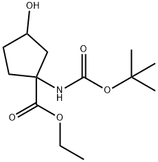 ethyl 3-hydroxy-1-[(2-methylpropan-2-yl)oxycarbonylamino]cyclopentane-1-carboxylate 结构式