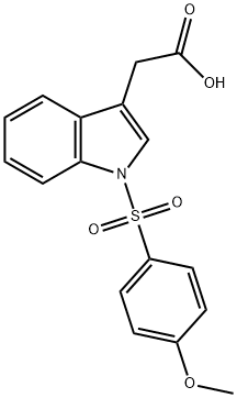 1-[(4-METHOXYPHENYL)SULFONYL]-1H-3-INDOLE-3-ACETIC ACID 结构式