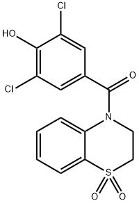 (3,5-二氯-4-羟基苯基)-(1,1-二氧代-2,3-二氢-1H-1Λ6-苯并[1,4]噻嗪-4-基)-甲酮 结构式