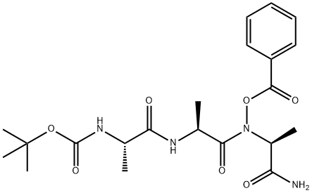 叔丁基 ((S)-1-(((S)-1-(((S)-1-氨基-1-氧代丙烷-2-基)(苯甲酰基氧基)氨基)-1-氧代丙烷-2-基)氨基)-1-氧代丙烷-2-基)氨基甲酸酯 结构式