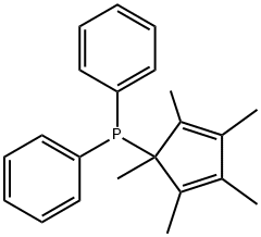 (1,2,3,4,5-Pentamethylcyclopenta-2,4-dien-1-yl)diphenylphosphine 结构式