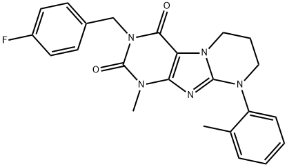 3-[(4-fluorophenyl)methyl]-1-methyl-9-(2-methylphenyl)-7,8-dihydro-6H-purino[7,8-a]pyrimidine-2,4-dione 结构式