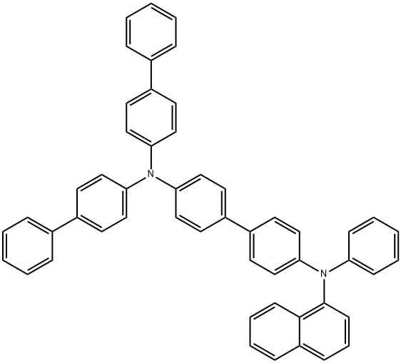 N4,N4-二([1,1'-联苯]-4-基)-N4'-(萘-1-基)-N4'-苯基-[1,1'-联苯]-4,4'-二胺 结构式