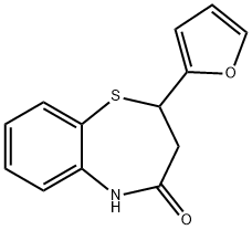 1,5-Benzothiazepin-4(5H)-one, 2-(2-furanyl)-2,3-dihydro- 结构式