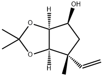 4H-Cyclopenta-1,3-dioxol-4-ol, 6-ethenyltetrahydro-2,2,6-trimethyl-, (3aS,4S,6R,6aR)- 结构式