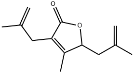 2(5H)-Furanone, 4-methyl-3,5-bis(2-methyl-2-propen-1-yl)- 结构式