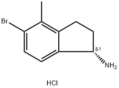 (S)-5-溴-4-甲基-2,3-二氢-1H-茚满-1-胺盐酸盐 结构式