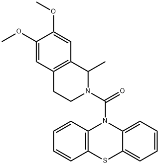 10H-Phenothiazine, 10-[(3,4-dihydro-6,7-dimethoxy-1-methyl-2(1H)-isoquinolinyl)carbonyl]- 结构式