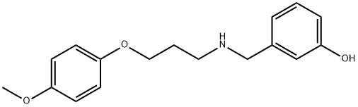 3-[[3-(4-甲氧基苯氧基)丙基]氨基甲基]苯酚 结构式