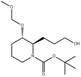 tert-butyl'(2R,3S)-2-(3-hydroxypropyl)-3-methoxymethoxypiperidine-1-carboxylate 结构式
